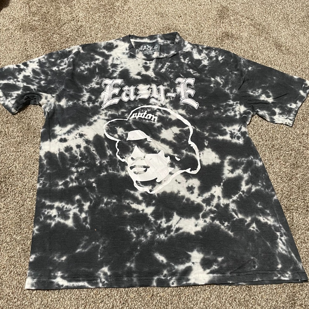 Eazy-E Ruthless Records Black White Tie Dye Graphic T-Shirt Mens Large 2021